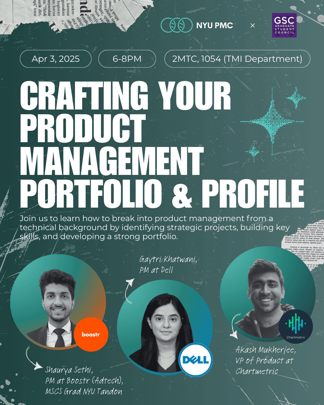 Crafting Your Product Management Portfolio & Profile event poster