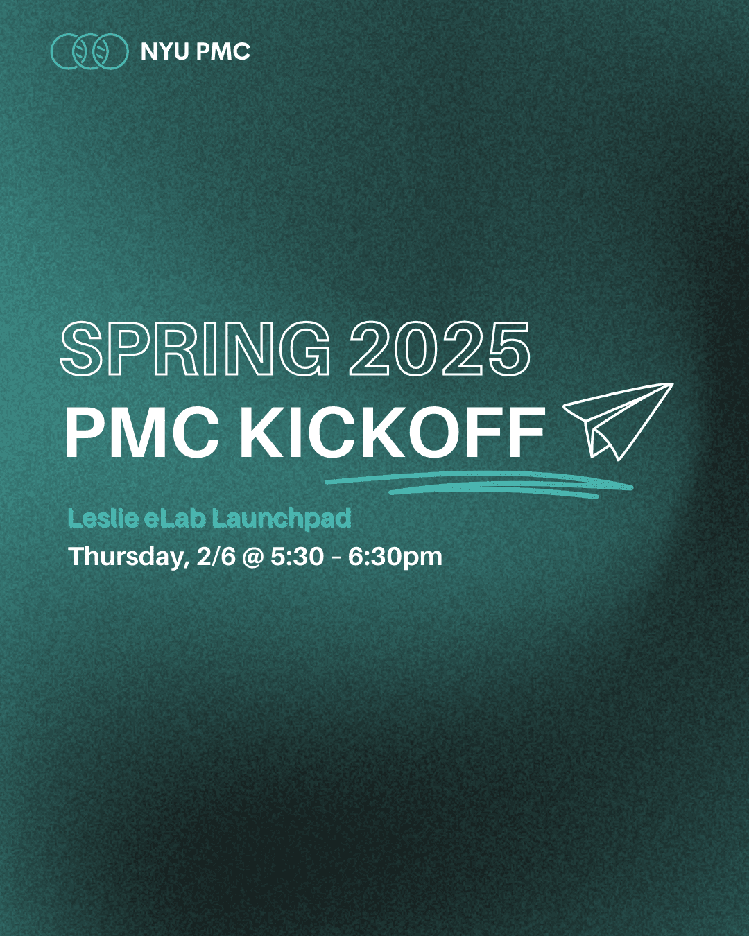 Spring 2025 PMC Kickoff event poster