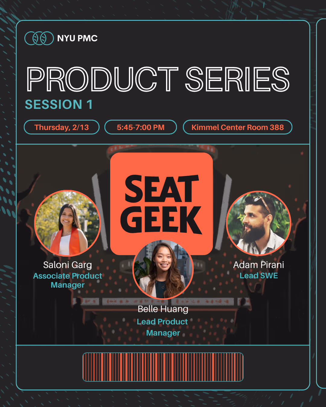 SeatGeek speaker event poster
