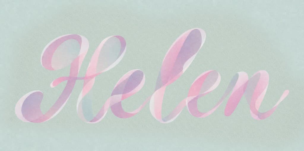 Helen typography Ribbon Layer
