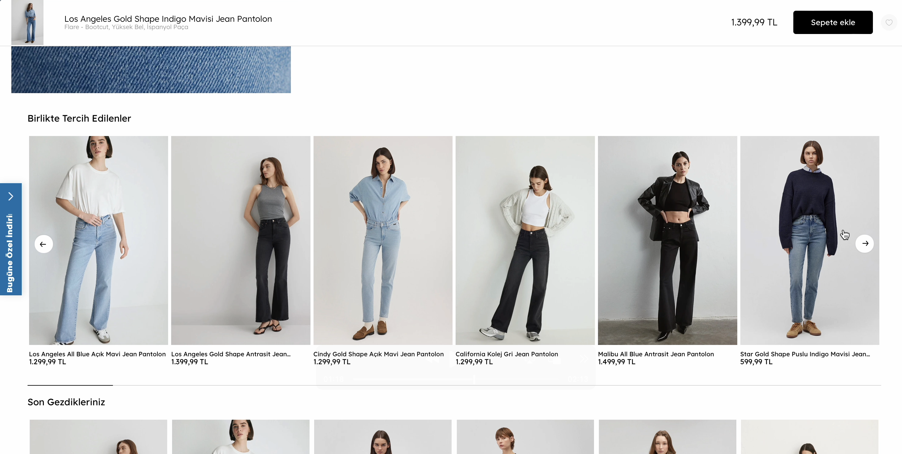Mavi product storytelling and fit details — before