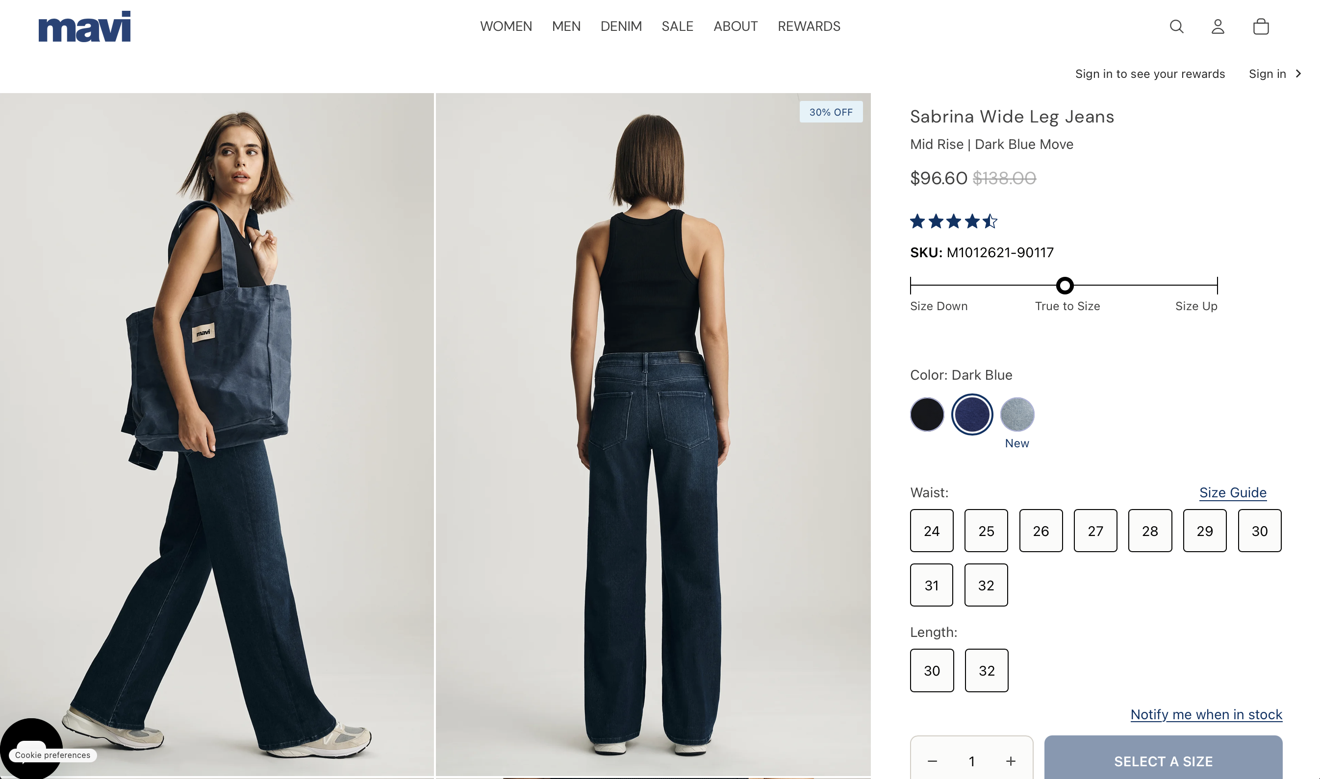 Mavi product detail page — after
